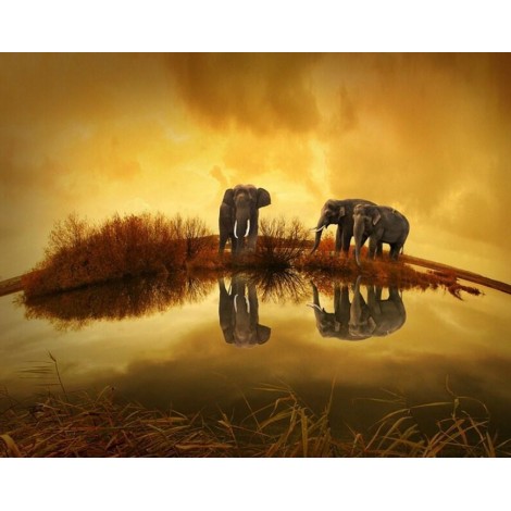 Thailand Elephants - Paint by Diamonds