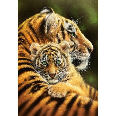 Tiger & Cub Hugging