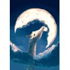 Giraffe Eating Moon Fantasy Diamond Painting