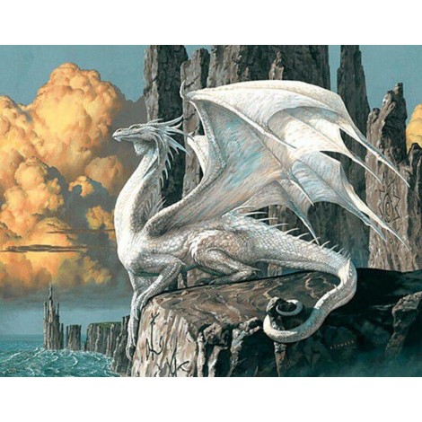 White Dragon Diamond Painting Kit