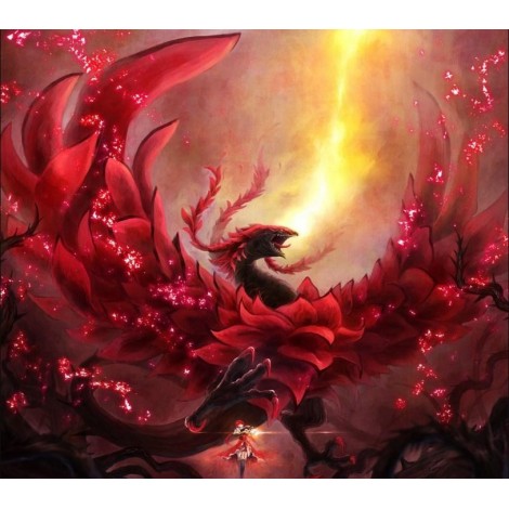 Black Rose Dragon - Diamond Painting Kit