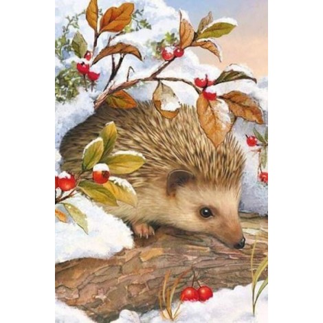 Hedgehog In Snow - Paint by Diamonds
