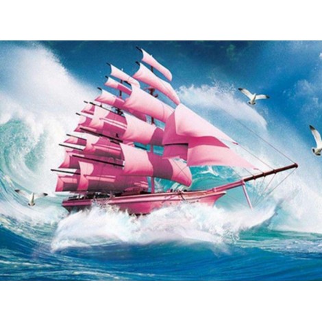 Pink Ship - Paint by Diamonds