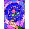 Stained Glass Rose Art DIY Diamond Painting Kit