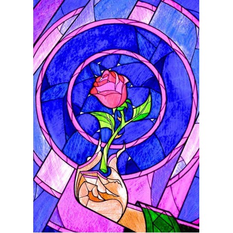 Stained Glass Rose Art DIY Diamond Painting Kit