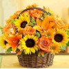 Sunflowers & Roses Basket