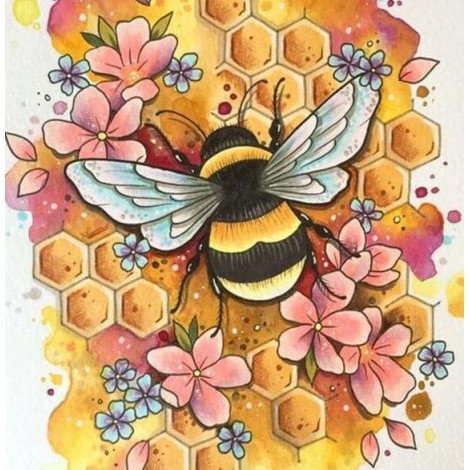 Honey Bee & Flowers