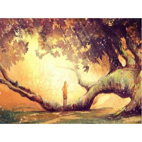 Lonely Girl under the Tree