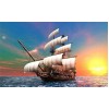 Setting Sun & Sailing Ship Diamond Painting