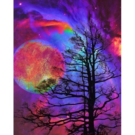 Colorful Galaxy & Barren Trees