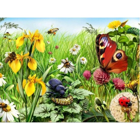 Garden with Insects - Paint with Diamonds