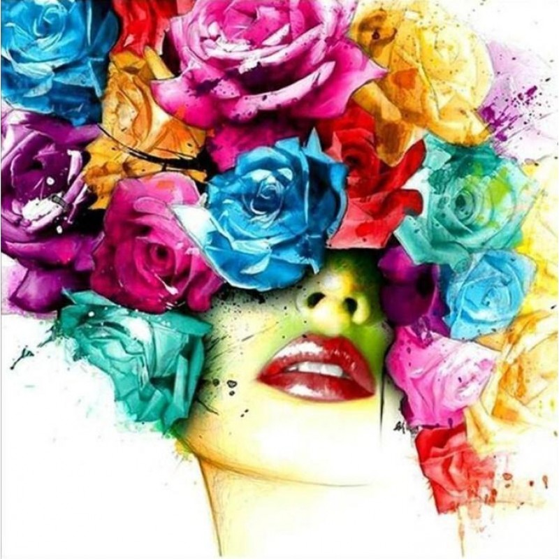 Woman with Rose Head...