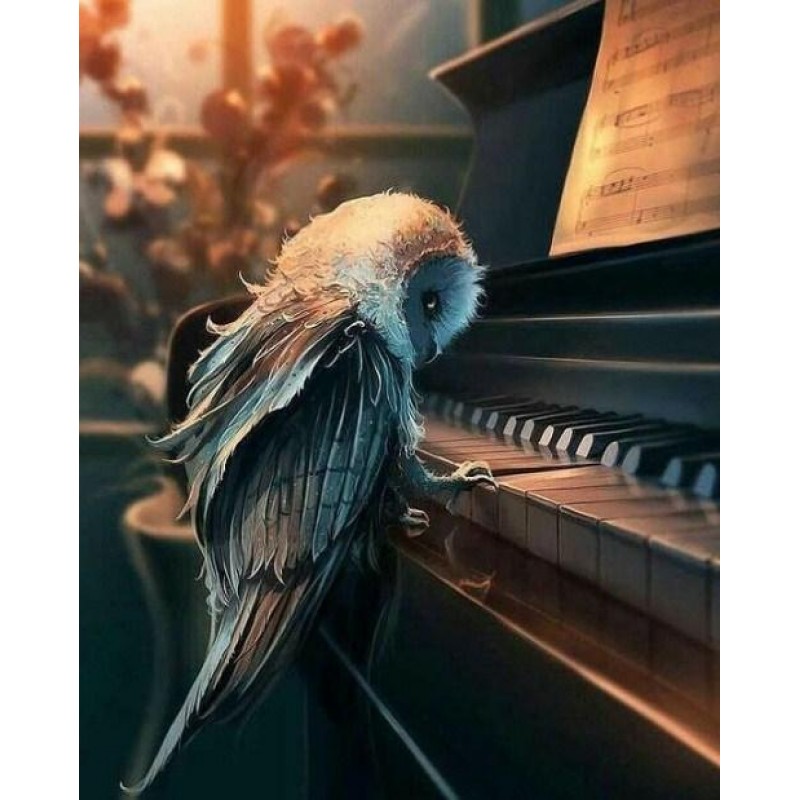 Owl Playing Piano