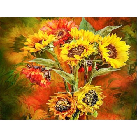 Sunflowers Bouquet - Paint with Diamonds