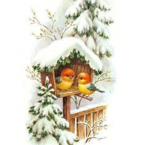Little Birds House in Snow