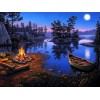 Fire by the Lake Diamond Painting