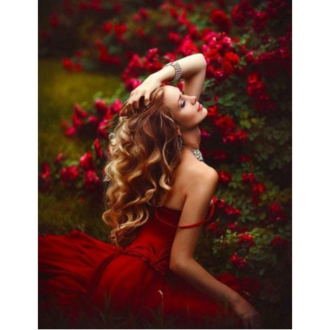 Gorgeous Lady in Flowers Garden