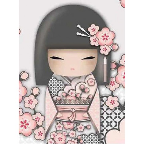 Beautiful Kokeshi Doll - Paint with Diamonds
