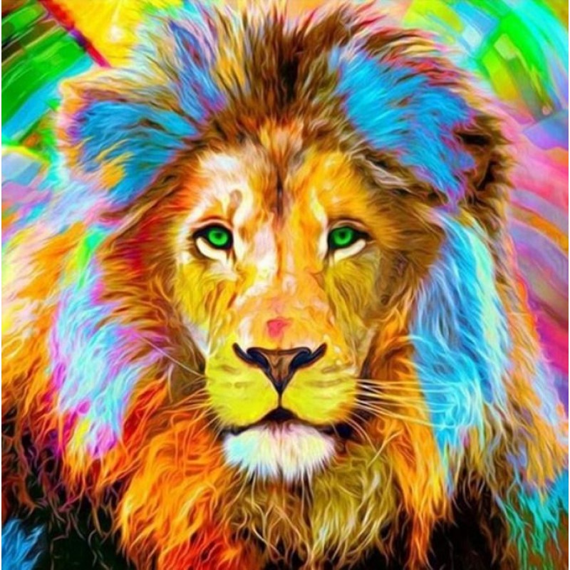 Big Lion with Colorf...