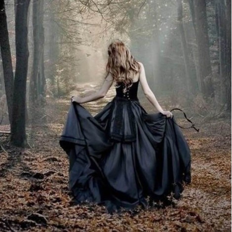 Girl in Black Ball Gown