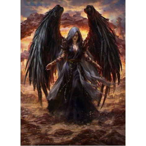 Black Angel Diamond Painting Kit