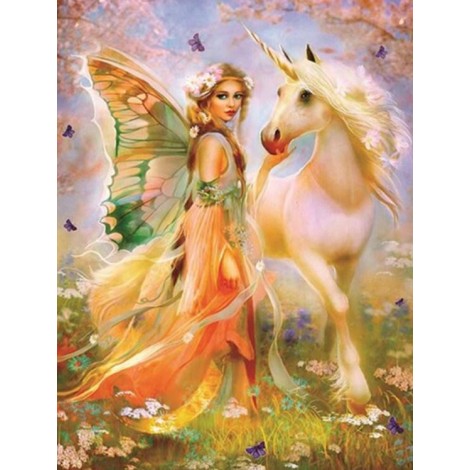 Beautiful Fairy with Unicorn