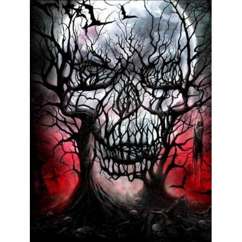 Abstract Skull Trees Painting Kit