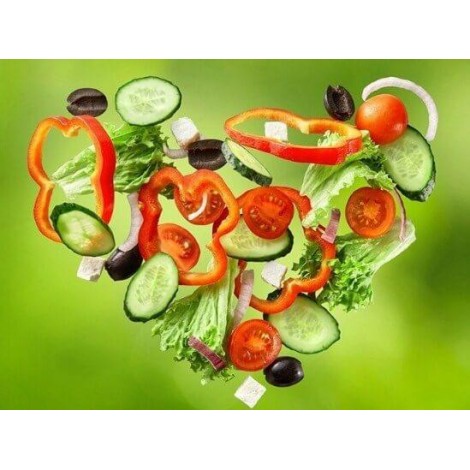 Vegetables Heart Paint by Diamonds