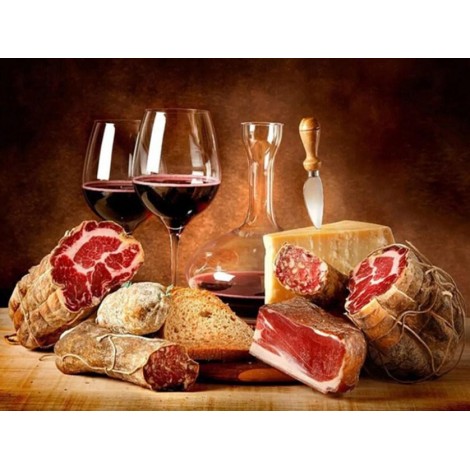 Wine, Beef & Bread Painting