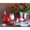 Strawberries, Milk & Flowerpot