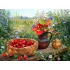 Basket Full of Strawberries & Flower Pott