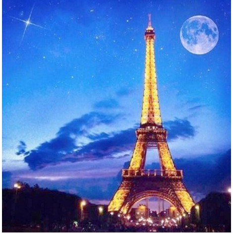 Full Moon & Eiffel Tower View