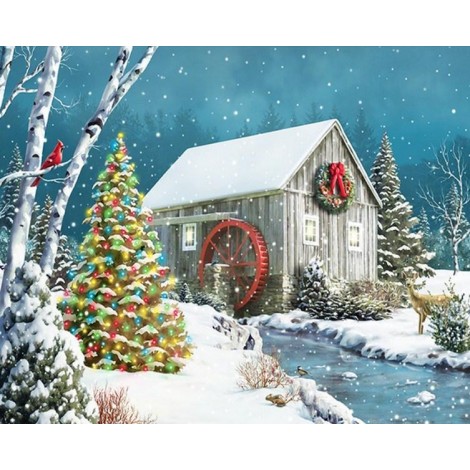 Christmas Tree & Winter Cabin