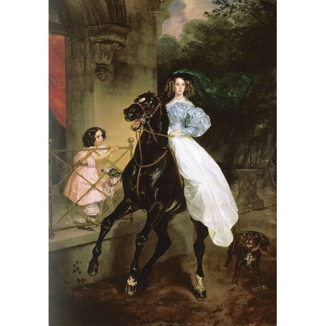Rider Portrait of Giovanina and Amacilia Pacini - Karl Bryullov