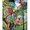 Parrot & Leopards on Trees - DIY Diamond Painting