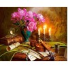 Guitar, Flowers & Candles Painting