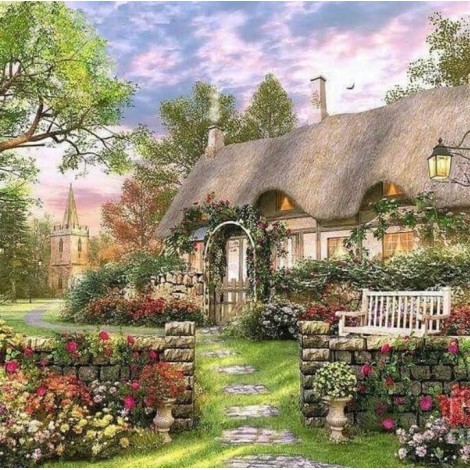 Beautiful House with Flowers Lawn