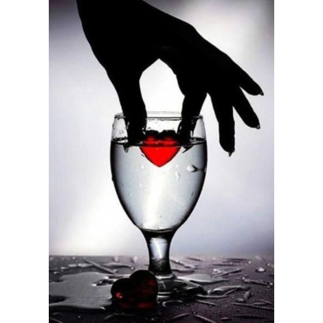 Love Heart in Water Glass