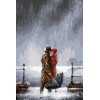 Romantic Couple Kissing in Rain