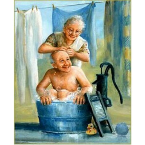 Sweet Old Couple DIY Diamond Paintings