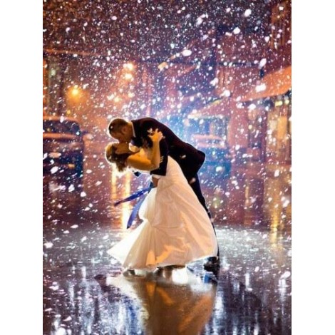 Loving Couple Kissing on Street