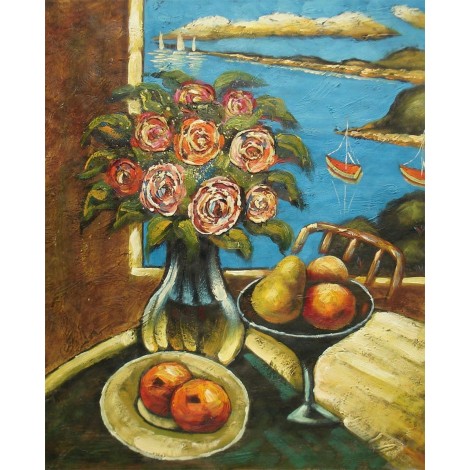 Still Life Roses & Fruits DIY Painting