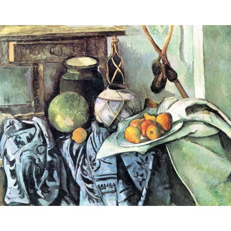Still Life with a Ginger Jar & Eggplants - Paul Cézanne