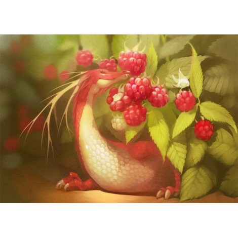 Raspberries & little Dragon Diamond Painting