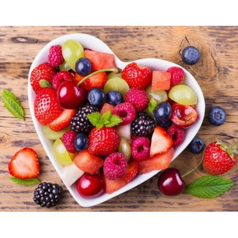 Fruits in Heart Shaped Dish