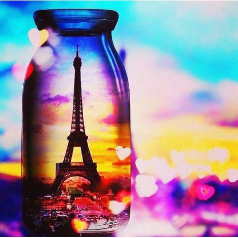 Paris View in Glass Bottle