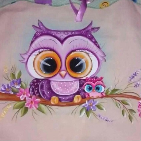 Cartoon Owl with Baby