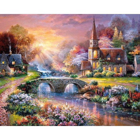 Cottage by the Lake DIY Diamond Painting