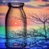 Sunset View in Glass Bottle DIY Painting