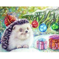 Christmas Hedgehog Painti...